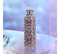 Diamond Water Bottle Insulated Bottle Bling Rhinestone Thermal Insulation High-Grade Stainless Steel Vacuum Flask Women Thermal Water Cup for Travel (Leopard Pink, 750ml)