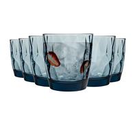 Diamond Water Glasses - 300ml - Blue - Pack of 6