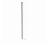 Diamond Wet Room Fluted Hinged Return Panel - 8mm Black