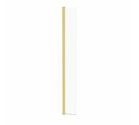 Diamond Wet Room Fluted Hinged Return Panel - 8mm Brushed Brass