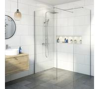 Diamond Wet Room Shower Screens with 760 & 760mm Panels - 8mm Chrome