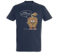 DIAMOND WHEEL PINGAN Moo I'm A Horse T-Shirt Modern Phil Fun Family Dunphy Lion Shirt Symbol Pferd Blue L