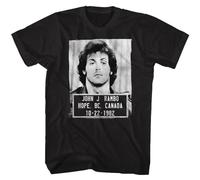DIAMOND WHEEL Rambo First Blood John J Rambo Mug Shot 10-22-1982 Adult T Shirt Black S