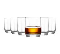 LAV 12x Clear 310ml Diamond Tumbler Glasses - Stemless Kitchen Water Whiskey Wine Gin Juice Cocktail Drinking Glass Set