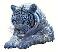 Diamond White Tiger PVC Vinyl Car Decals Stickers Waterproof Self-Adhesive Decals for Cars, Laptops, Trucks, Motorcycles Wall Window Luggage Scratch Cover Door Decor Sticker