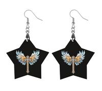 Diamond with Wings Artistic Wooden Earrings Pendant Vintage Earring Hooks Trendy Vacation Dangle Boho Eardrop Love