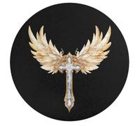 Diamond with Wings Round Wooden Puzzle Letter on Back