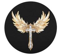 Diamond with Wings Round Wooden Puzzle Letter on Back