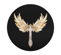Diamond with Wings Round Wooden Puzzle Letter on Back