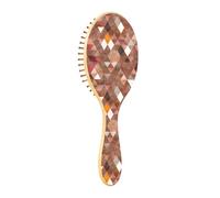 Diamond Wood Hair Brush Trend Brown Paddle Brush for Fine Hair, Wooden Hair Brushes for Women, Natural Wooden Brush