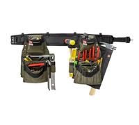 Diamondback Artisan Toolbelt System - Complete with 1 Padded Work Belt, 2 Tool Belt Pouches & 1 Hammer Holster - Versatile Right-Handed Remodeler,Carpenter,Framer,Electrician Tool Belt (Ranger Green)