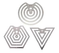 DiamondCore Tools Metal Rib Set 3, 3 Piece Flexible Stainless Steel Stencil Rib Set for Carving Arc, Triangle and Hexagon Patterns on Pottery