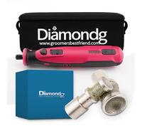Diamondg Cordless Dog Nail Grinder with Quiet Sound & LED Tip for Large & Small Dogs, 4hrs. Runtime, 2 Bits Included, Pink
