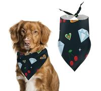 Diamonds And Cherries on A Dark Dog Bandanas Puppy Cat Kerchief Scarf Pet Triangle Bandana for Christmas