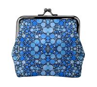 Diamonds and Sapphires Women's Leather Coin Purse, Small Change Pouch with Kiss-Lock Clasp Closure Buckle Wallet for Girl Gift