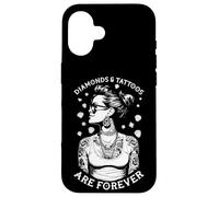 Diamonds And Tattoos Are Forever Funny Inked Tattooed Woman Case for iPhone 16