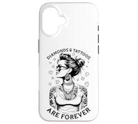 Diamonds And Tattoos Are Forever Funny Inked Tattooed Woman Case for iPhone 16