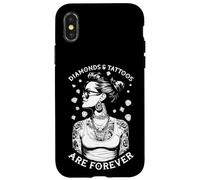 Diamonds And Tattoos Are Forever Funny Inked Tattooed Woman Case for iPhone X/XS