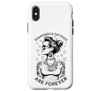 Diamonds And Tattoos Are Forever Funny Inked Tattooed Woman Case for iPhone X/XS