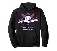 Diamonds Are A Girl's Best Friend Baseball & Softball Pullover Hoodie