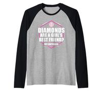 Diamonds are A Girl's Best Friend Try Softballs Softball Raglan Baseball Tee