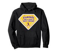 Diamonds Are A Girls Best Friend Women Softball Baseball Pullover Hoodie
