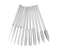 Diamonds Burr Set Long Cone Rotary Tool Diamonds Mounted Point Set 11pcs for Precisions Grinding in Ceramic Glass & Stone Rotary Tool Accessories