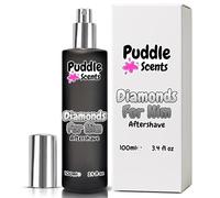 Diamonds For Him Aftershave Spray - 100ml Parfum in Frosted Black Glass Bottle - Aftershave Scent - Branded Gift Box - Vegan Friendly - Puddle of Wax - Made in the UK