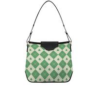 Diamonds Royal Blue Shoulder Bag Trendy Purses Handbags Tote Bag with Removable Strap for Nurse Travel Work, Greem Beige Poker, One Size