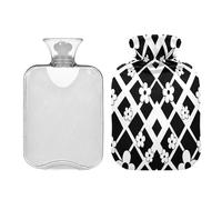 Diamonds Shapes White Flowers hot Water Bottles with Soft Cover 2L Water Bags for Pain Relief Hand Feet Warmer Bolsa para agua Caliente para Dolor