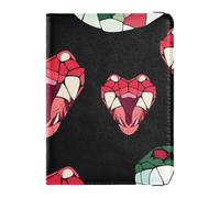 Diamonds Snake Black Leather Passport and Vaccine Card Holder Combo Passport Case Travel Documents Wallet Passport Holder Combo with Vaccine Card Slot Ultra Slim, diamonds snake black, One Size
