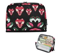 Diamonds Snake Black Pencil Holder Large Capacity Make Up Bag High Capacity for Teen Boys Grade School Supplies Bolsa para lapices de ninos