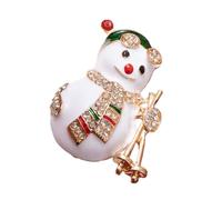 Diamonds Snowman Christmas Brooch Alloy Accessory for Holiday Parties Family Gatherings Gift Festive Diamonds Brooch