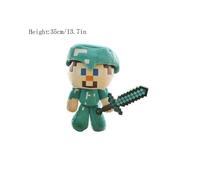 (DiamondSteve, 35cm/13.7in) Minecraft Plush Toy Creeper Enderman Pig Pixel Doll