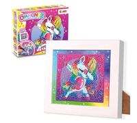 DIAMONDZ CRYSTAL PAINTING Starter Set Unicorn - Diamond Painting Girls Unicorn Stencil, DIY Diamond Painting Children's Craft Set, 15 x 15 cm, 13 Colours