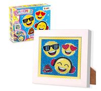 CRAZE DIAMONDZ Starter Set Funny Face - Diamond Painting Children's Emoji Stencil, DIY Diamond Painting Children's Craft Set, 15 x 15 cm