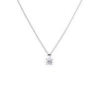 Diamonfire 4 Claw Cubic Zirconia Solitaire 0.90ct Pendant P4919 - Elegant - Sterling Silver / Zirconia / Rhodium Plated
