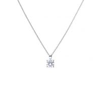 Diamonfire Sterling Silver Claw Set 2ct CZ Solitaire Necklace