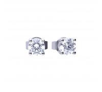 Diamonfire 4 Claw Cubic Zirconia Studs 0.50ct E5905 - Refined Craftsmanship - Sterling Silver / Zirconia / Rhodium Plated