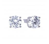 Diamonfire 4 Claw Cubic Zirconia Studs 2ct E5908 - Exclusive Design | - Sterling Silver / Zirconia / Rhodium Plated