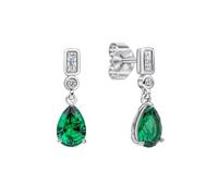 Diamonfire Clear Green Nano Cubic Zirconia Modern Cushion Cut Classic Solitaire Style Earrings - E6716 - Sterling Silver / Palladium Plated / Platinum Plated / Rhodium Plated / Zirconia