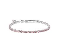 Diamonfire Clear Pink Morganite Cubic Zirconia Classic Brilliant Cut Contemporary Halo Set Bracelet - B5613 - Sterling Silver / Palladium Plated / Platinum Plated / Rhodium Plated / Zirconia