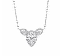 Diamonfire Cubic Zirconia Triple Teardrop Necklace N4661 - - Sterling Silver / Platinum Plated / Palladium Plated / Rhodium Plated / Zirconia