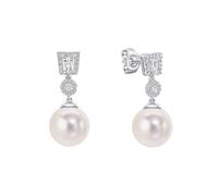 Diamonfire CZ & Pearl Drop Earrings 2.5 x 1cm