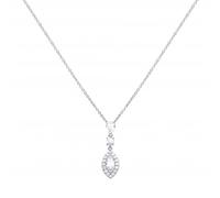 Diamonfire Sterling Silver Marquise & CZ Necklace 40cm-45cm