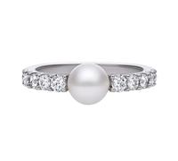 DIAMONFIRE | Pearls | Ring with Diamonfire Stones and a Pearl in the Middle, Fake Diamond, Not applicable