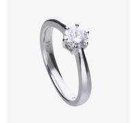 Diamonfire Silver 0.75ct Round Cubic Zirconia Solitaire Ring R3619-16.5