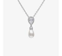 Diamonfire Silver Teardrop Cubic Zirconia & Shell Pearl Pendant Necklace P5400