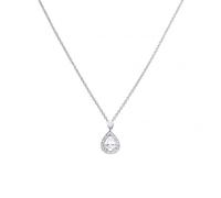 Diamonfire Silver White Zirconia Oval Pendant P4623 - Premium