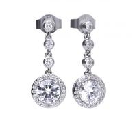 Diamonfire Silver White Zirconia Round Earrings E5588 - Polished